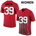 NCAA Ohio State Buckeyes Women's #39 Malik Harrison Throwback Nike Football College Jersey HWZ2745CC